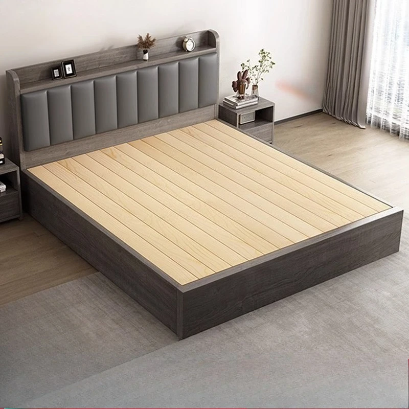 

Modern Luxury Bed Mortise Tenon Structure Nordic Style Double Bed Minimalist Design Letto Matrimoniale Bedroom Furniture