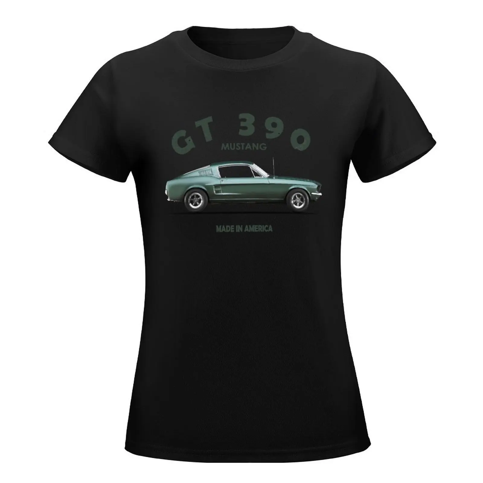 Bullitt Mustang 390GT T-Shirt blacks Female clothing plus sizes sublime Women's summer blouses 2024