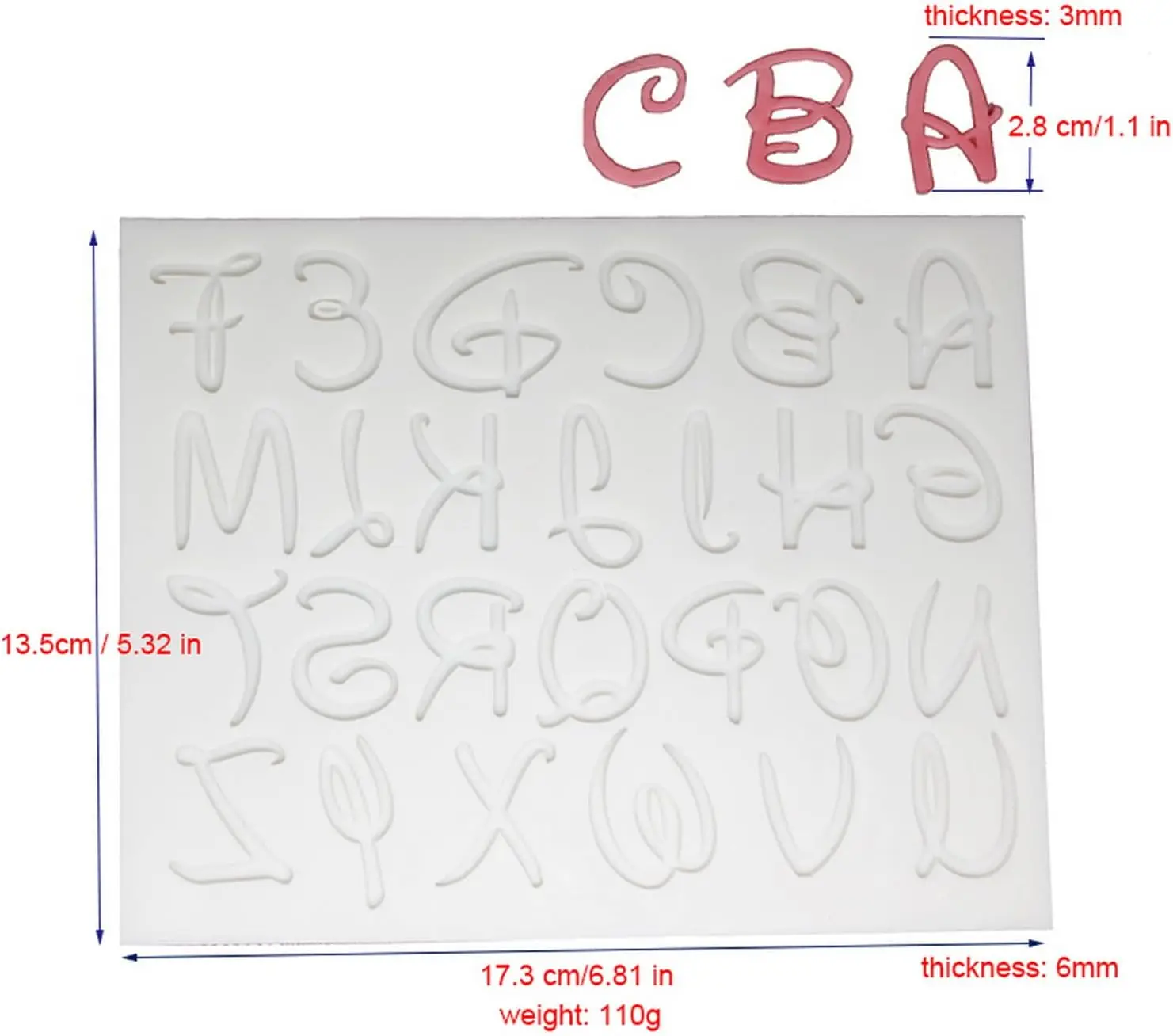Stylish English Alphabets/Letters & Numbers Silicone Molds for Fondant Cake, Gum Paste, DIY Cake Decorations Epoxy Resin Molds
