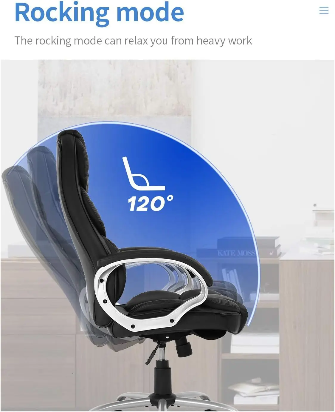 Office Chair Computer High Back Adjustable Ergonomic Desk Chair Executive PU Leather Swivel Task Chair