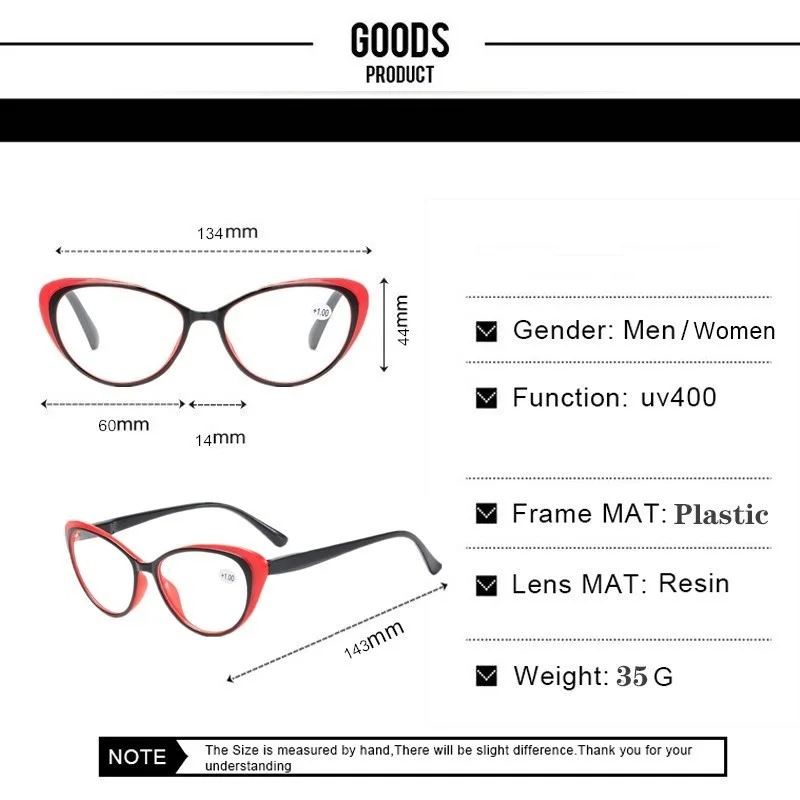 Lunettes de lecture œil de chat pour hommes et femmes, hypermétropie, lunettes d'ordinateur, presbytie, dioptrie, + 1.0, + 1.5, + 2.0, + 2.5, + 3.0, + 3.5, mode