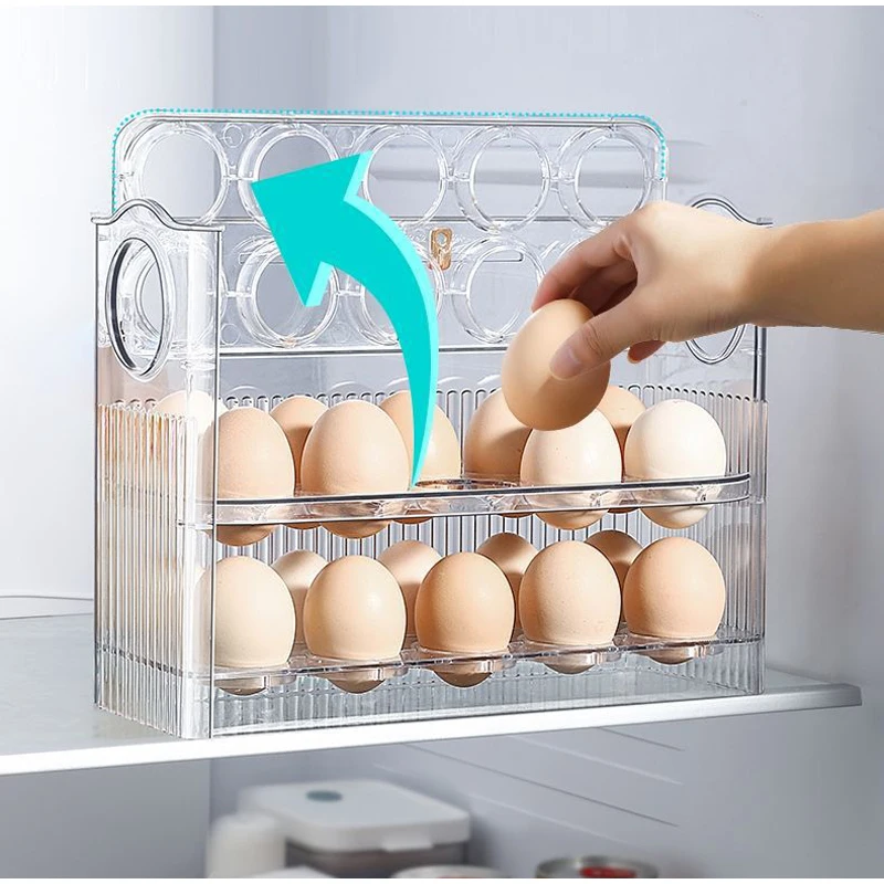 3 layer Slide Egg Storage Box Ladder Style Egg Box Storage Refrigerator Side Door Large Capacity Automatic Egg Rolling Machine