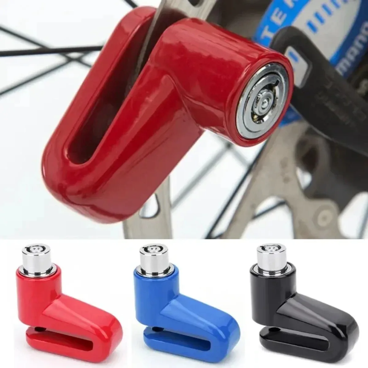 Anti-Theft Motorcycle Disc Brake Lock Safety Wheel Lock Includes 2 Keys Uses For Mountain And Road Bikes view 2