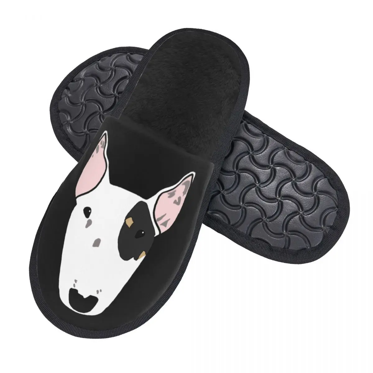 Custom Twinkle The Bull Terrier Memory Foam Slippers Women Comfy Warm Dog House Slippers