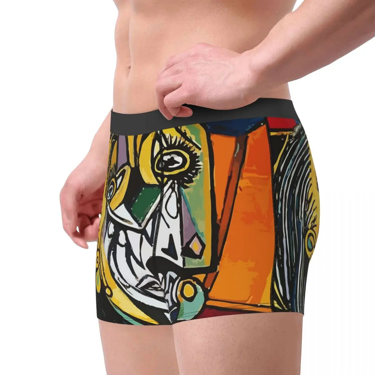 Men Pablo Picasso Crying Woman Underwear Novelty Boxer Shorts Panties Homme Mid Waist Underpants S-XXL