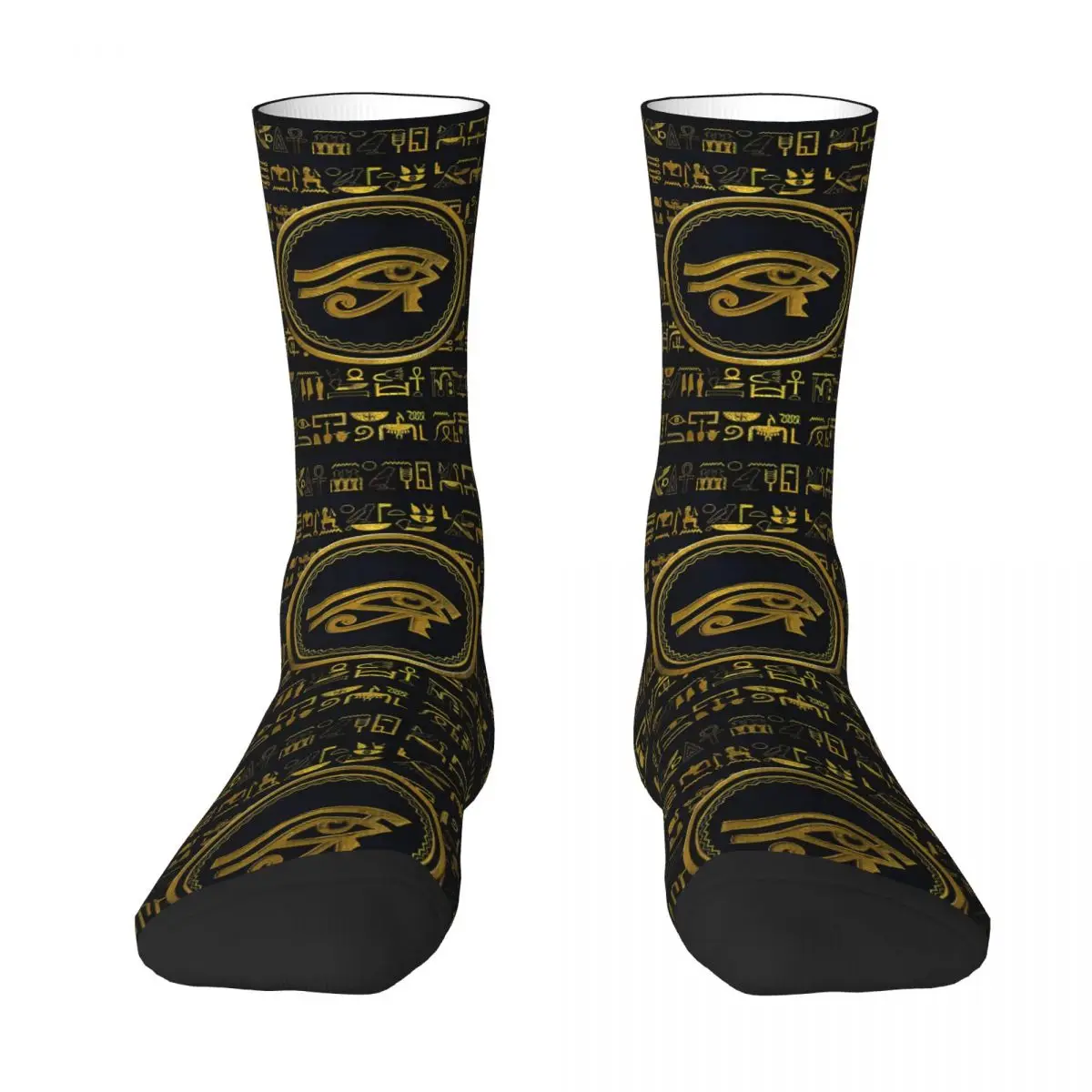 Gold Ancient Egypt Eye of Horus Kawaii Socks Gym Cartoon Pattern Socks