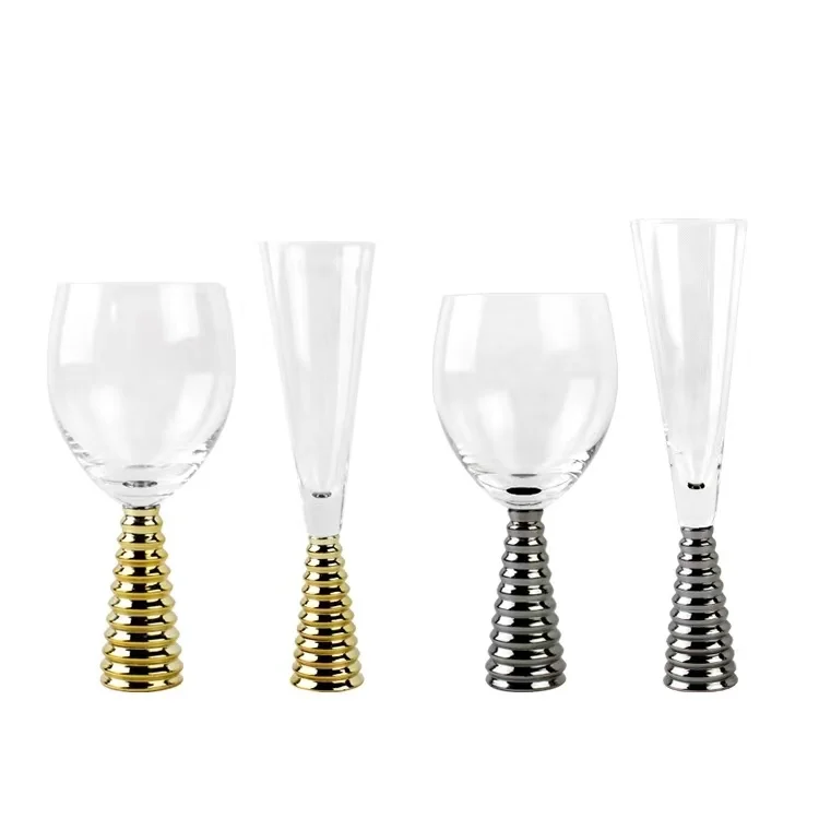 

Clear Premium Crystal Long Stem Hand Blown Vintage Large Red Wine Glass champagne glass for Wine Wedding Anniversary Christmas