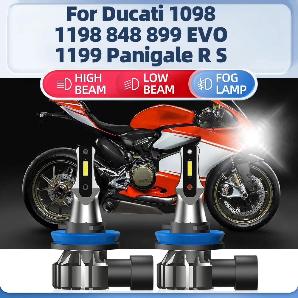 

Лампа для мотоциклетной фары, 10000 лм, 12 В, 6000K, Plug And Play, для Ducati 1098, 1198, 848, 899, EVO, 1199 Panigale R S