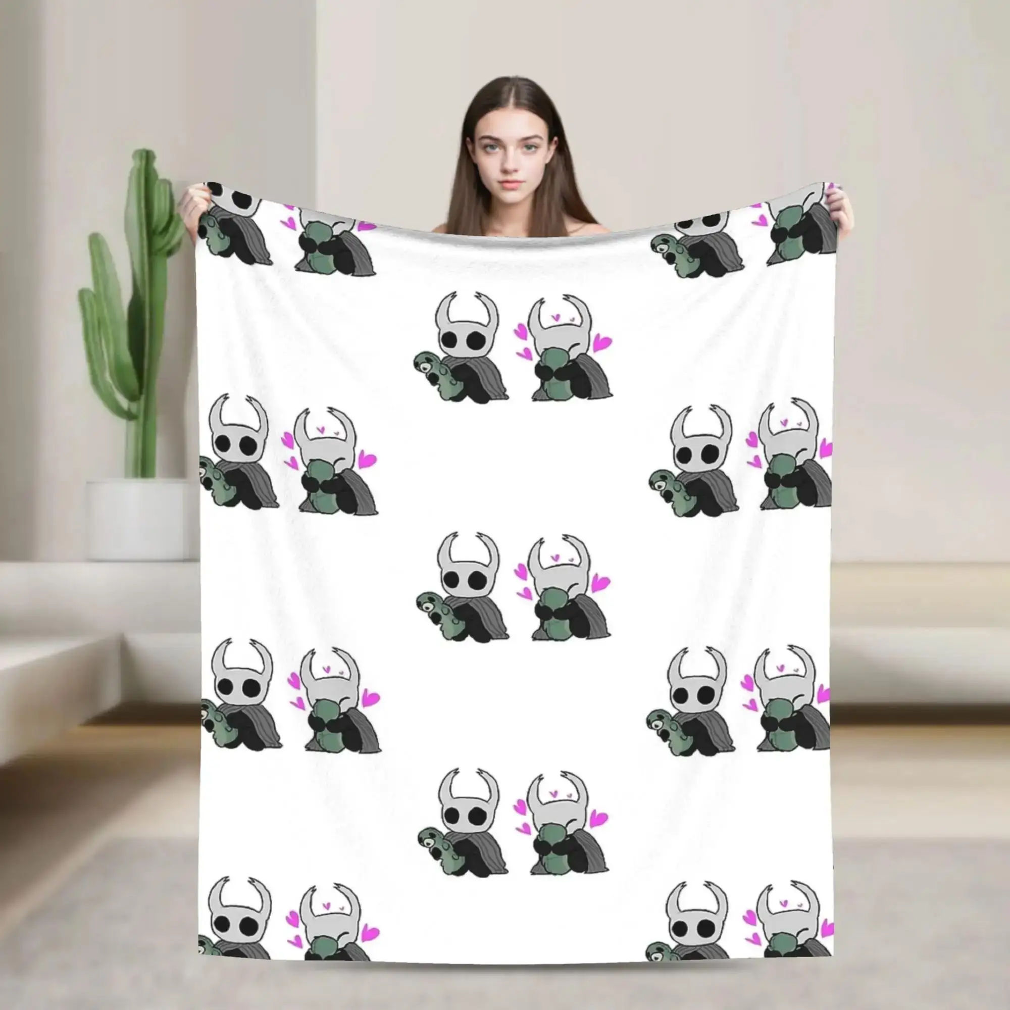 

Плюшевое одеяло Hollow Knight Grubs Hearts для детей, теплое фланелевое покрывало для дивана, кровати, симпатичный принт, накидка на кровать