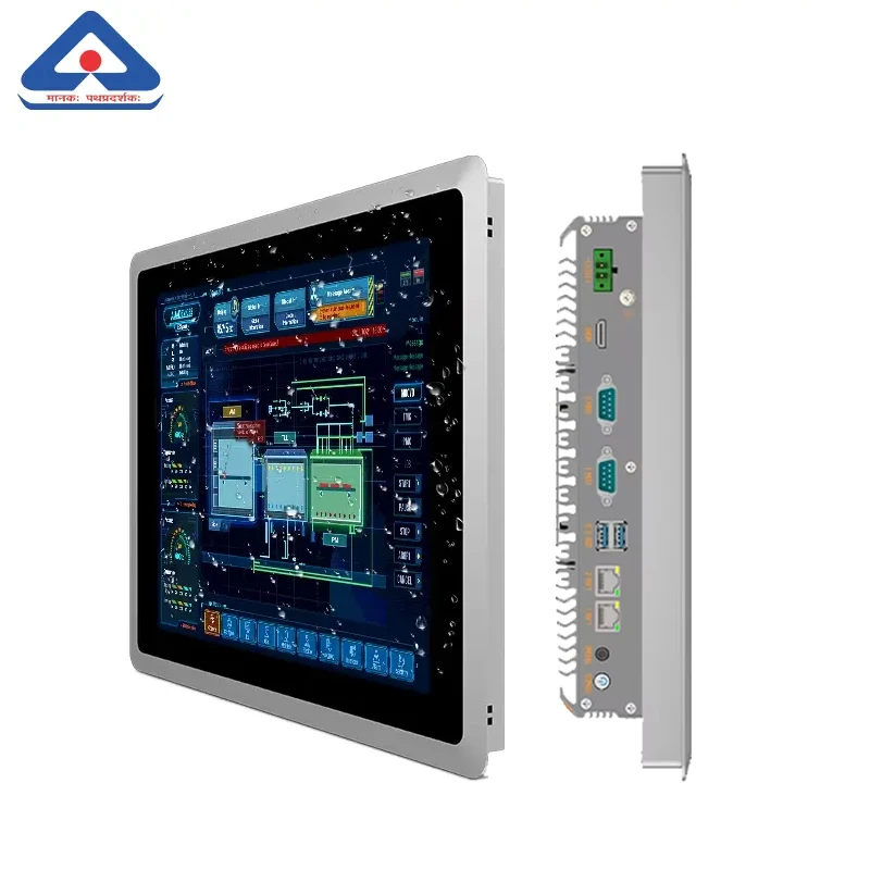 Ip65 Waterproof Fanless Industrial Pc 1000 Nits 10.4 12.1 15 17 19 Inch Linux Win 10 Embedded Industrial Touch Screen Panel Pc