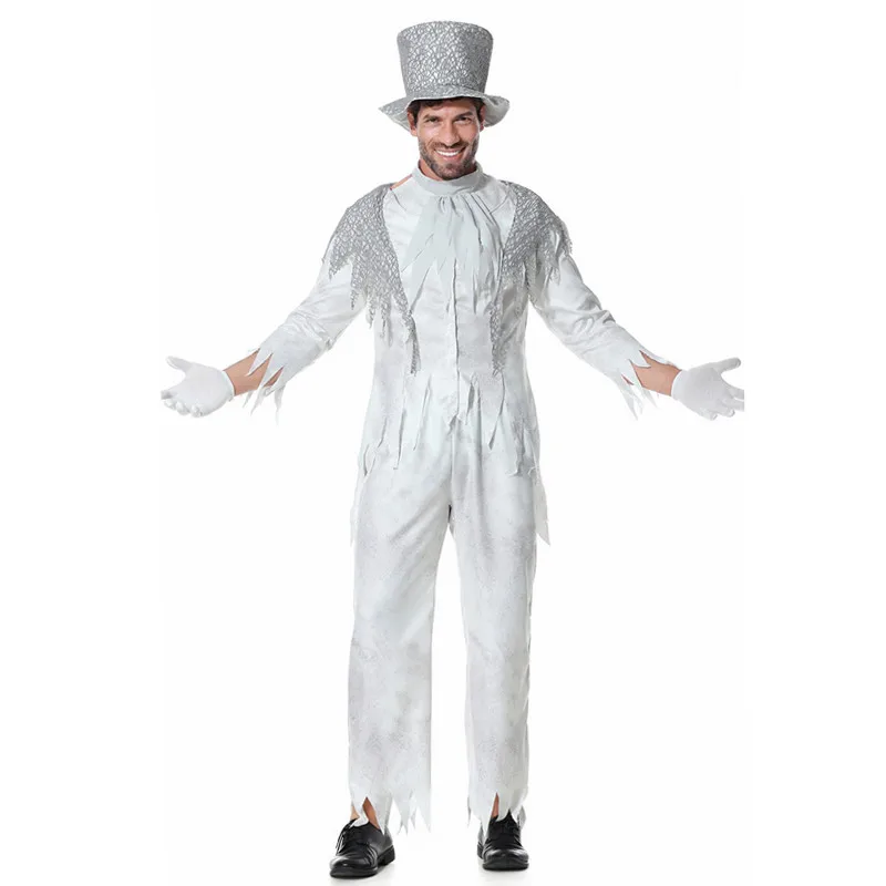 Männer Halloween Zombie gehen tot gruselige Kostüme Erwachsenen Geist Bräutigam Anzüge Cosplay Karneval Purim Parade Rollenspiel Party kleid