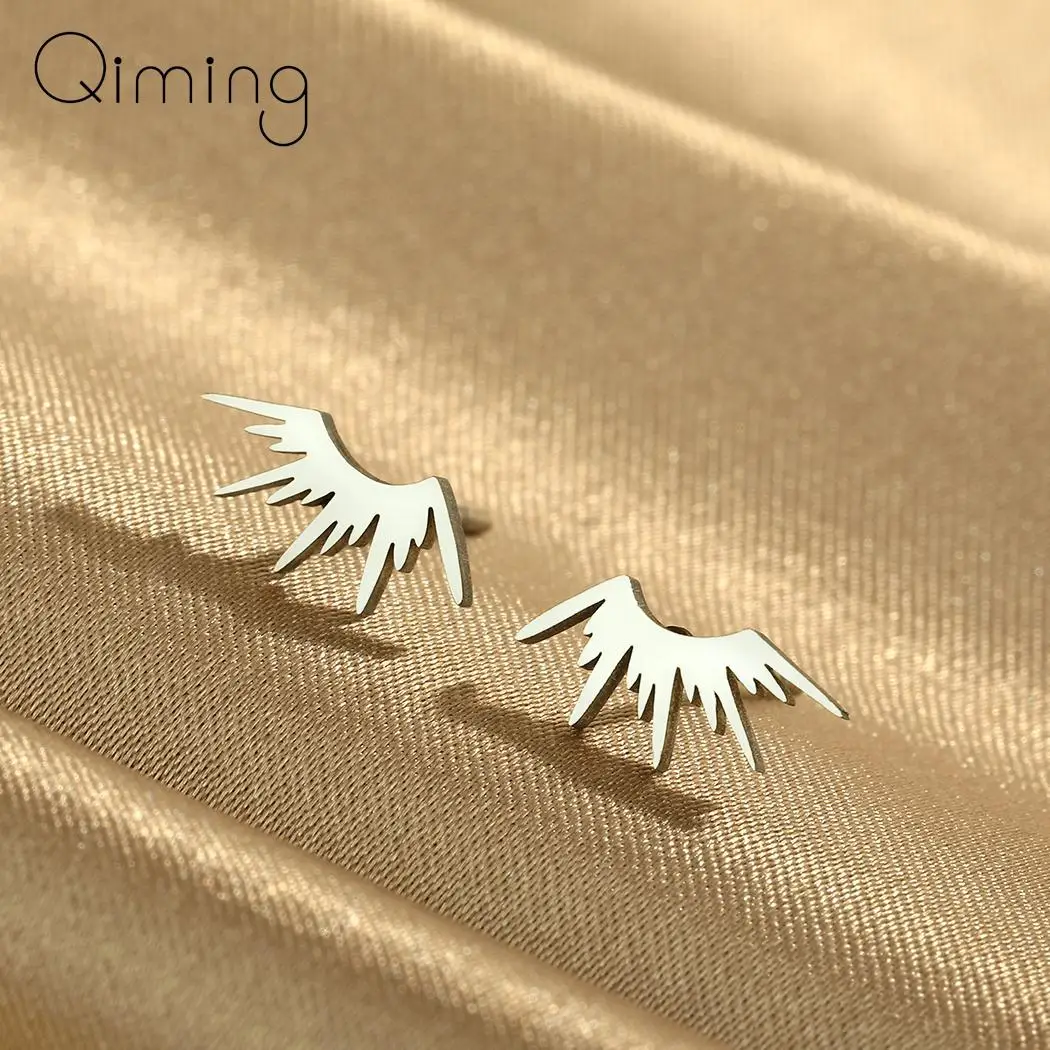 Stainless Steel Scalloped Stud Earring For Women Silver Jewelry Sun Symbol Geometric Statement Earrings