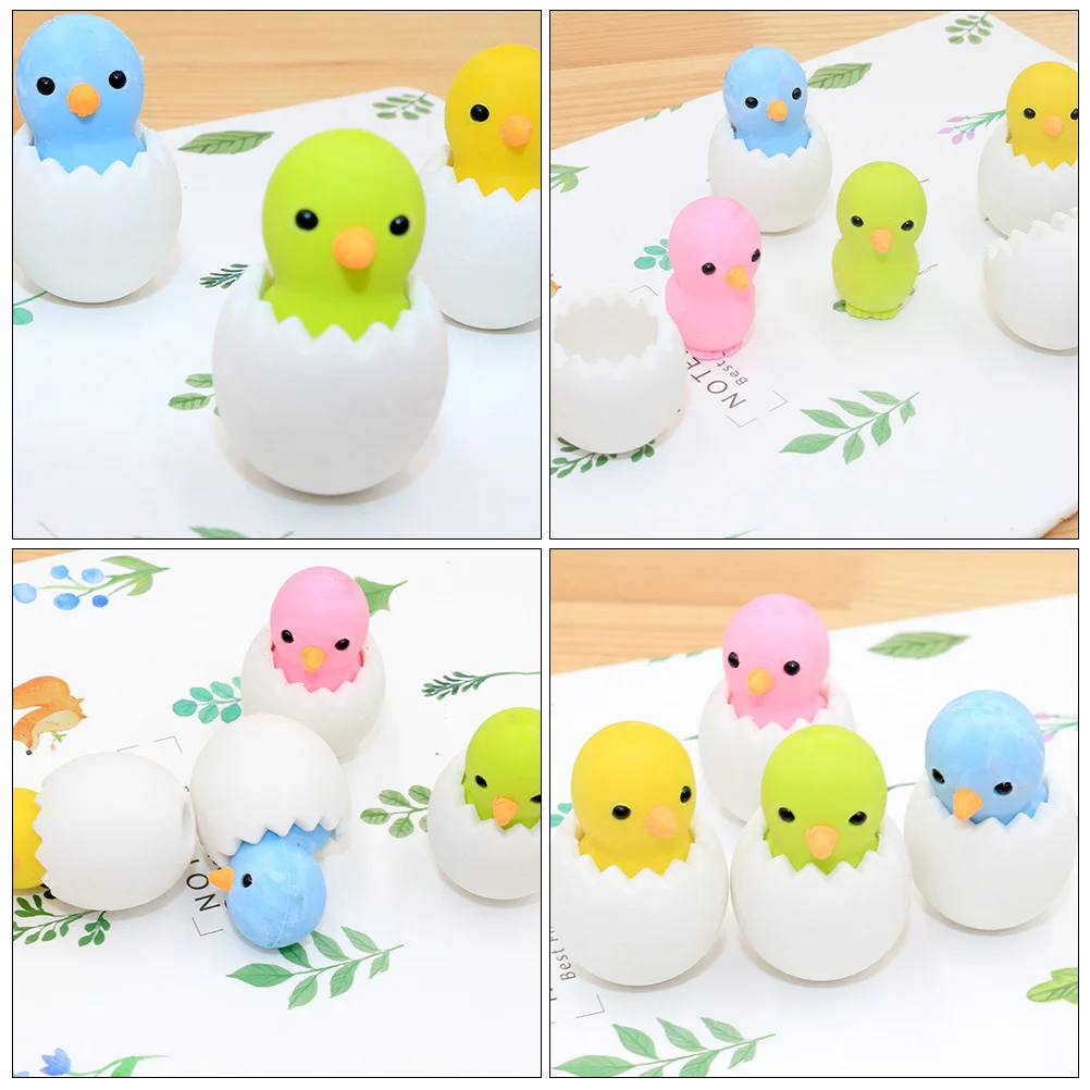 18Pcs Animal Erasers Chicken Mini Portable Erasers for Kids School Student Use Fun Classroom Pupil Rewards Animal Eraser