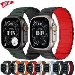 Silicone Magnetic Strap for Apple Watch Ultra 3 2 1 Band 11 10 9 8 7 49mm 46mm 42mm 45mm 41mm Bracelet For 6 5 4 3 SE3 40mm 44mm