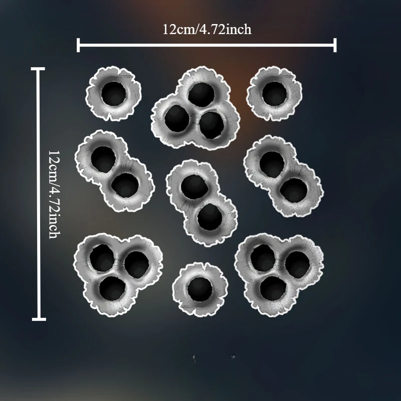 시뮬레이션 총알 구멍 오토바이 스티커 오토바이 연료 탱크 페어링 헬멧 스쿠터 커버 스크래치 비닐 데칼에 대한 방수