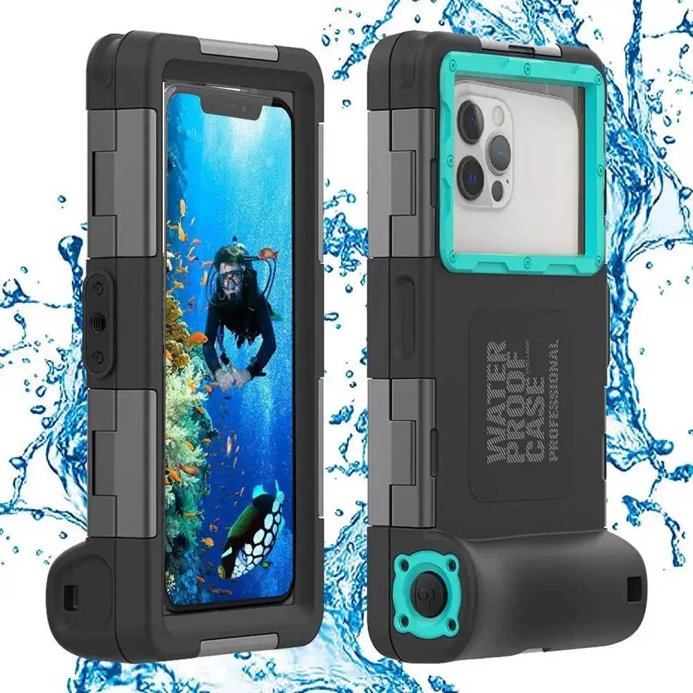 

Professional Waterproof Case For iPhone 14 13 12 Pro Max Diving 15M Depth Case For Samsung S22 S23 Ultra 2 Generation Universal