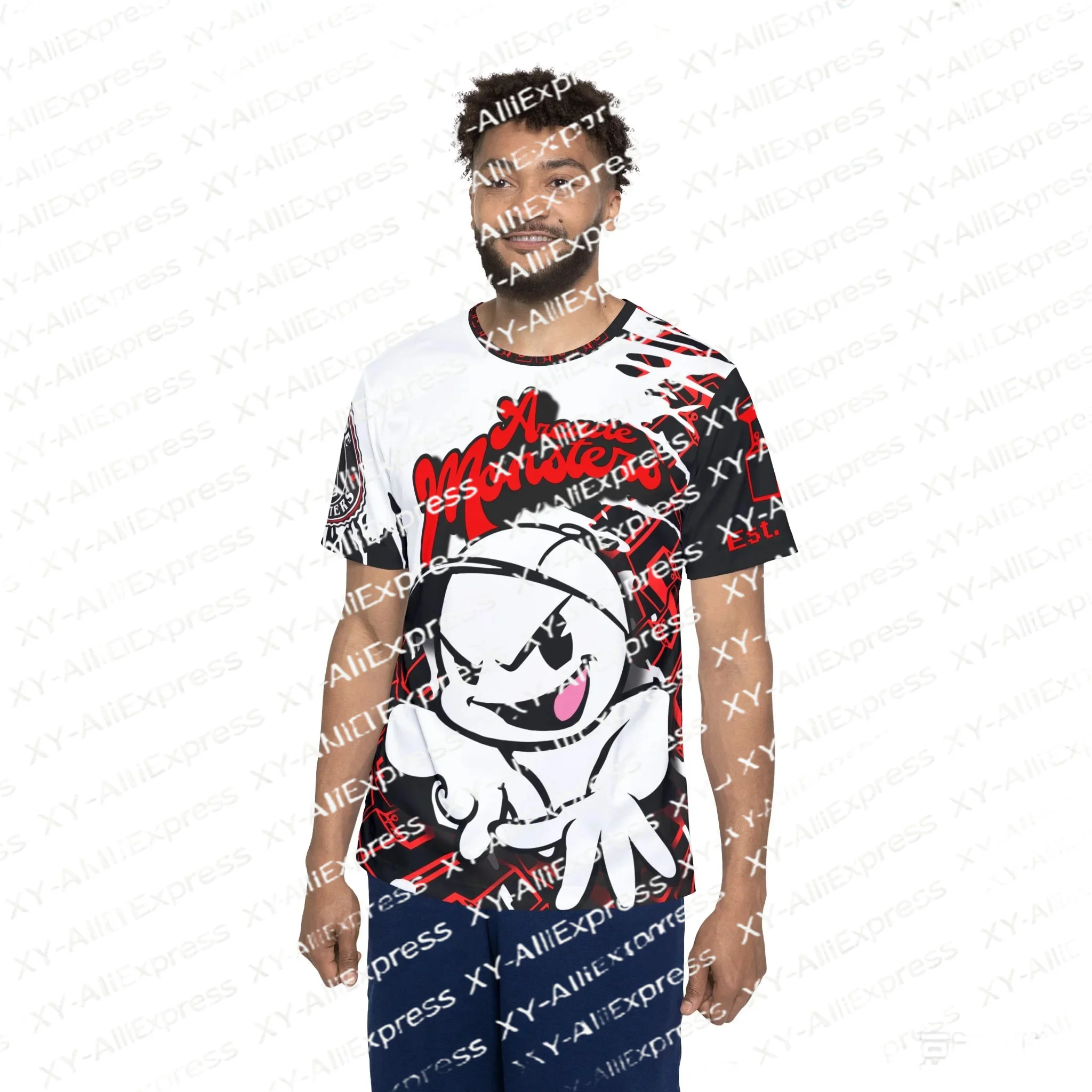 Men's Short Sleeve Athletic Tee, Loose Fit Sport Top for Gaming Gathering, Casual Daily & Outdoor Training Wear