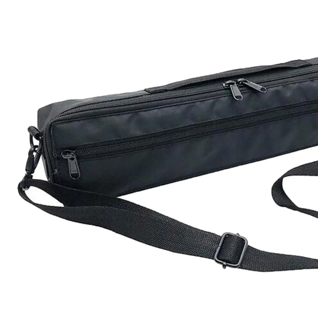 Durable 17 Holes Flute Case Cover Bag Black Plushed with Shoulder Strap Accs