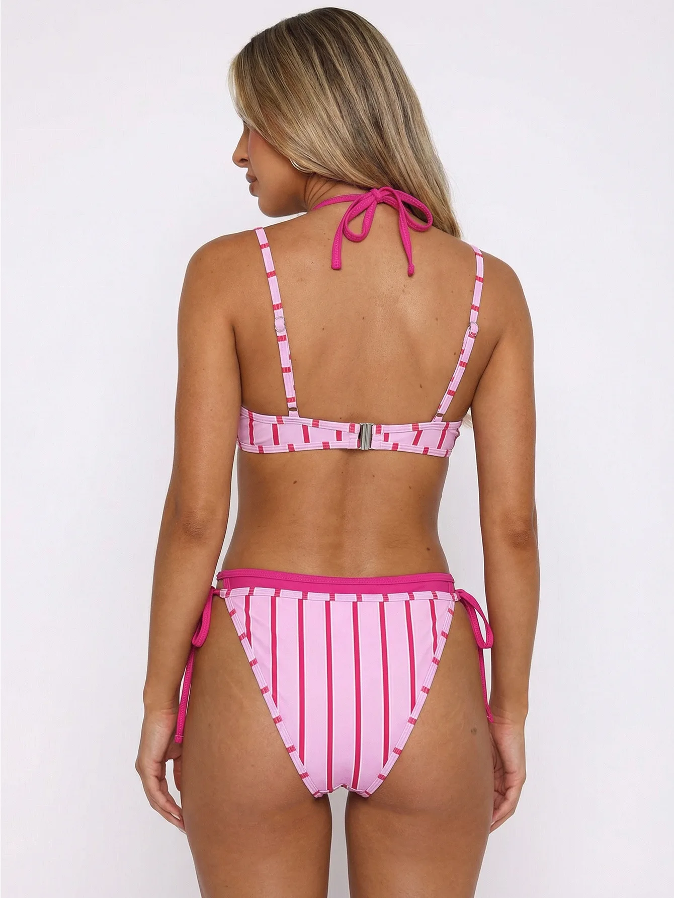 2026 Push-Up Micro Bikini Set für Damen Sexy Brasilianischer Neckholder Biquini Bademode Patchwork Sommer Strandkleidung – Detail 27