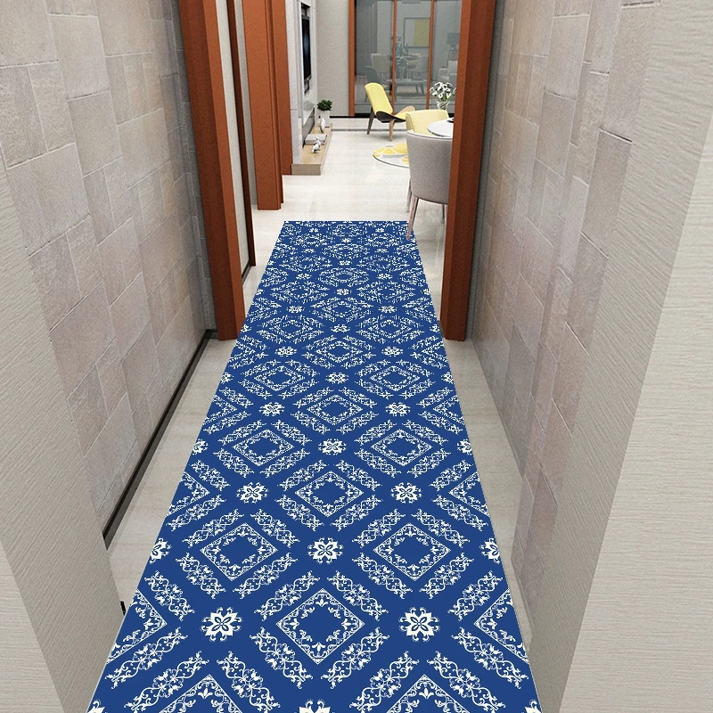 Reese Lobby Carpet Livingroom Bedroom Porch Rug Retro Portuguese Azulejos Tile Pattern Hallway Corridor Hall Entrance Customable