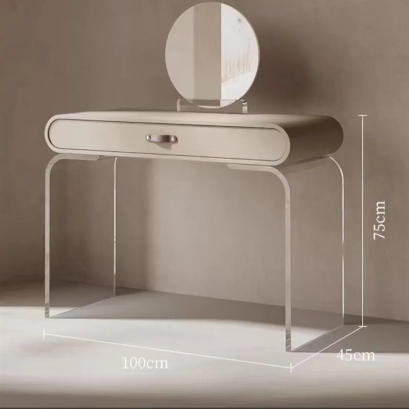 Acrylic dressing table bedroom modern simple makeup table, small girl advanced makeup table ins