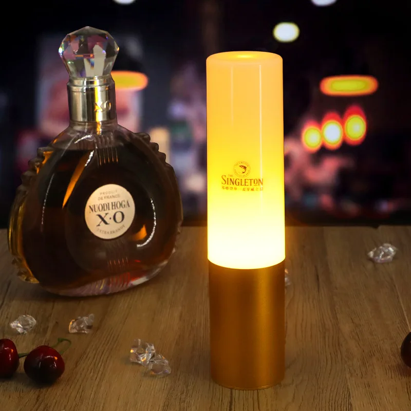 

LED bar charging desk lamp ktv cafe decorative table lamp night light cylindrical metal hand holding warm light bar lamp