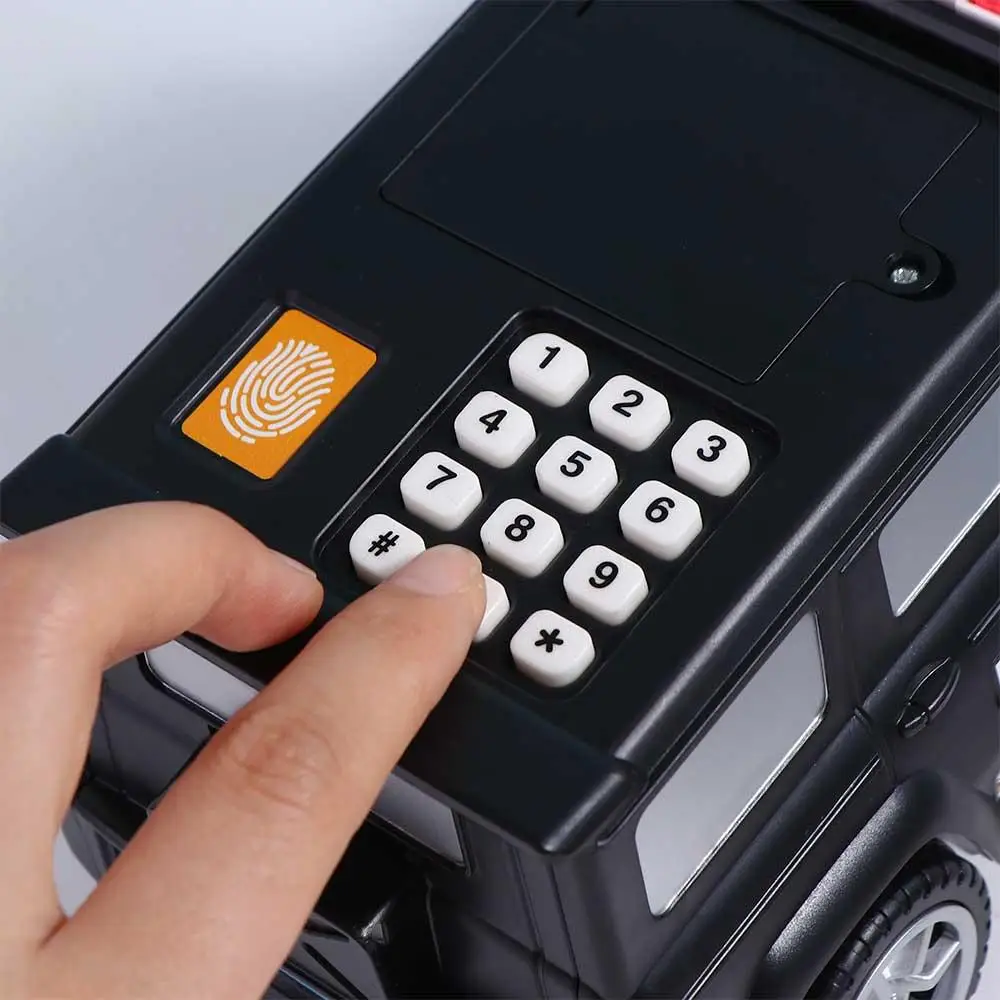 Skarbonka na monety z czytnikiem linii papilarnych, hasłem, automat bankomatowy, zabawki dla dzieci, skarbonka na pieniądze, sejf na pieniądze, model samochodu SWAT, model samochodu, skarbonka świnka