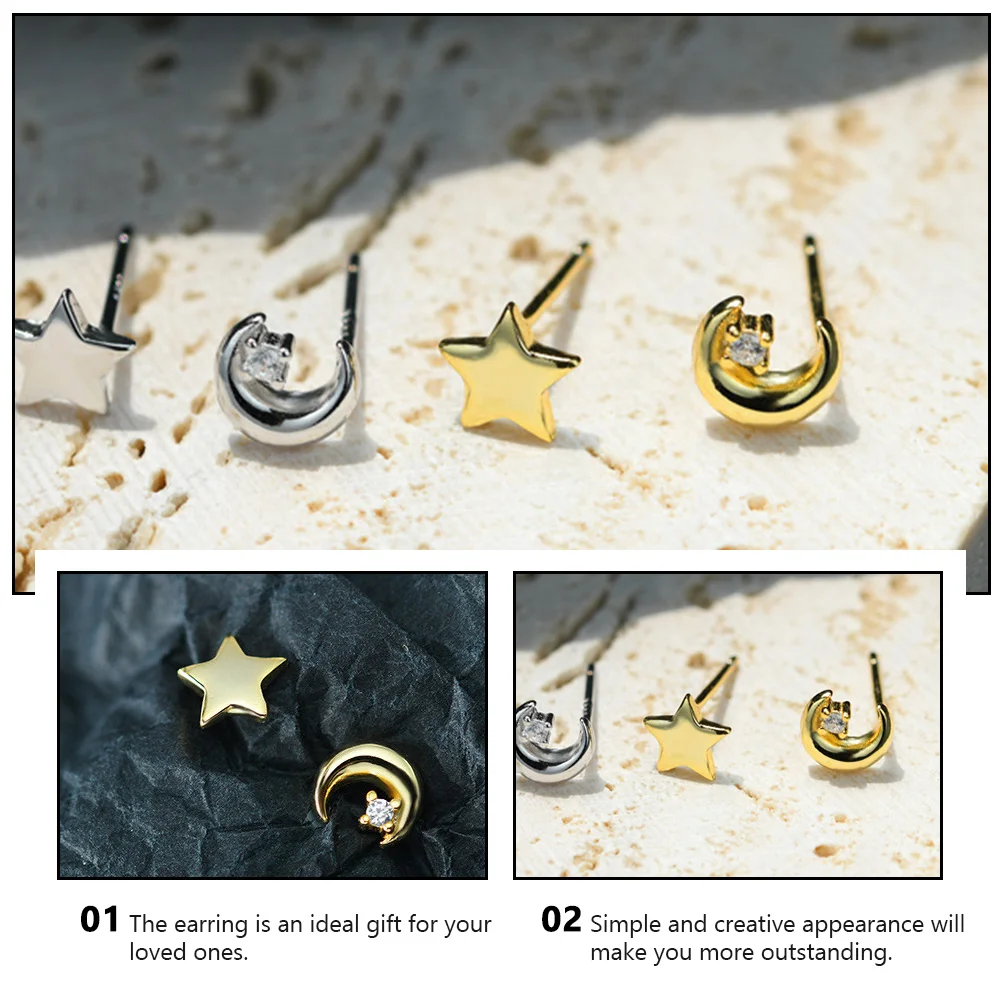 

Trendy Earrings Asymmetric Star and Drop for Women Golden Creative Jewelry Miss