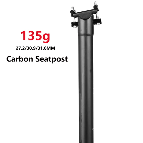 Imagen 1 del producto Tija de sillín de bicicleta de carbono peso ligero 27,2/30,9/31,6mm negro mate MTB/tija de sillín de bicicleta de carretera piezas de bicicleta