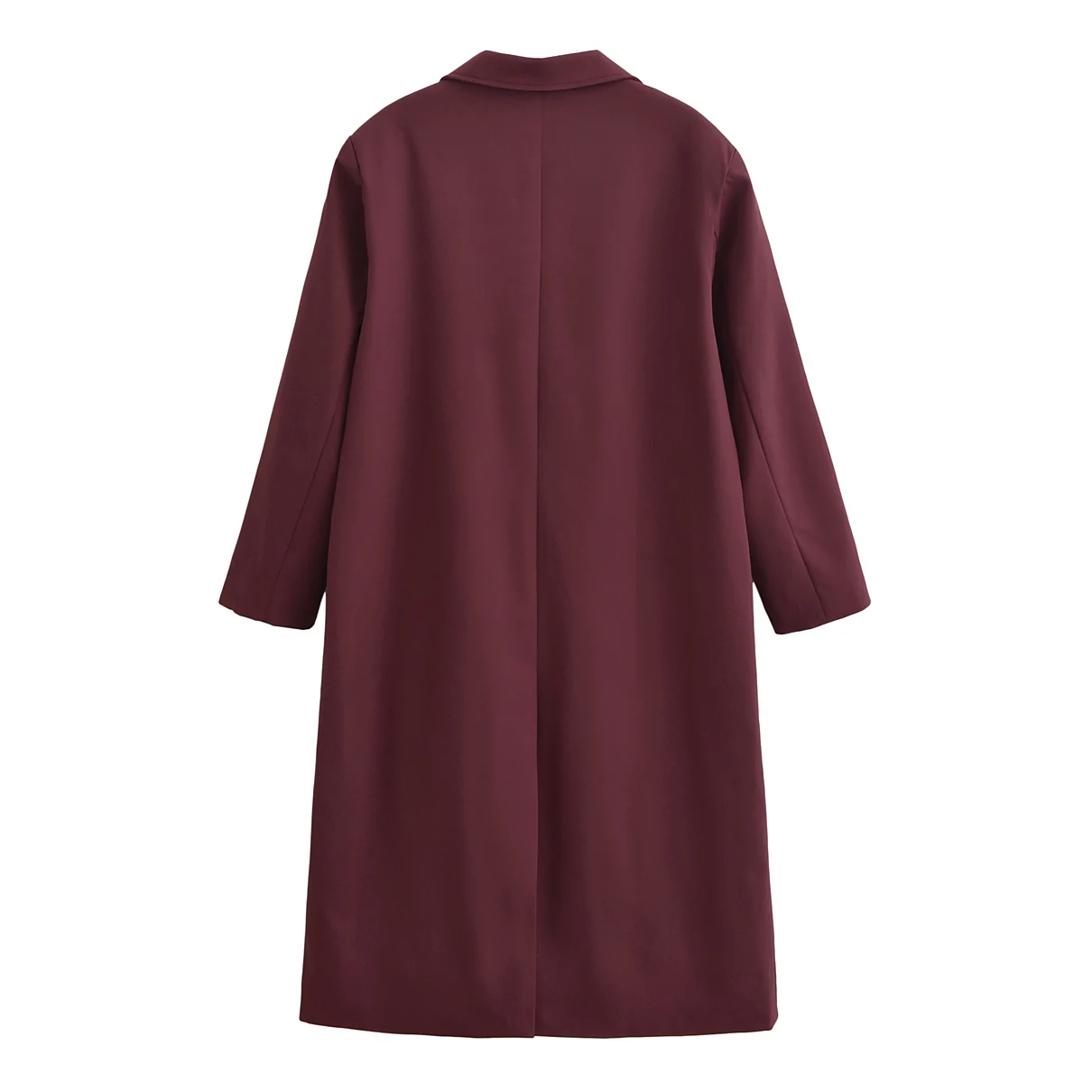 

JNLEAOG Autumn New Women's Faion Design Red Vintage Windbreaker Coat Street Sle Long Sve Polyester Long Coat