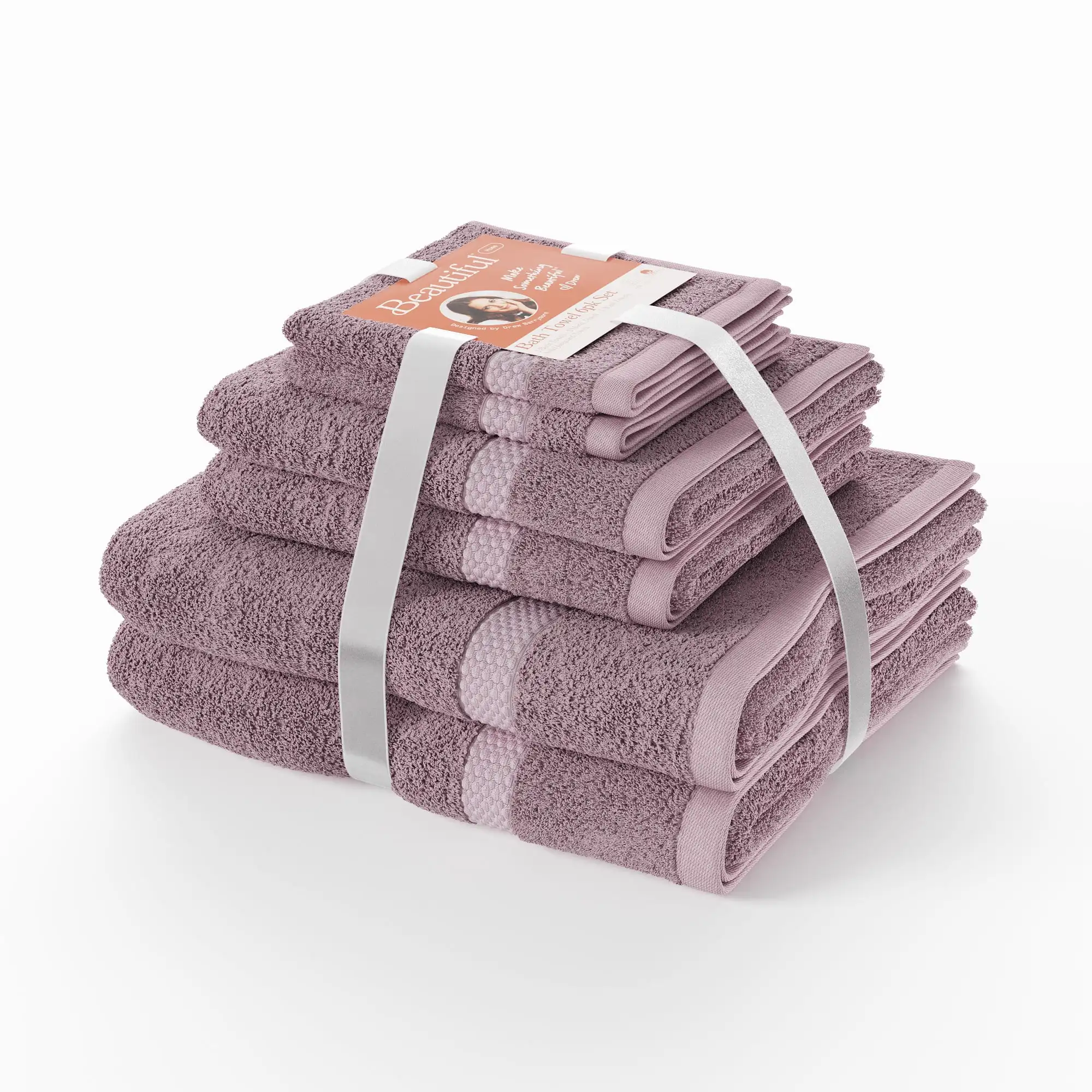 

6pk Towel Set, Contains 2 Bath, 2 Hand, 2 Wash - Rose Pink by It can absorb water quickly and keep bright after washing