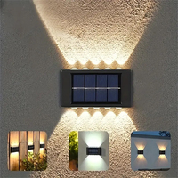 1/2/4 PC, Outdoor Solar 10 LED Up and Down Light Wall Light, Garden Patio Exterior Wall Light Garage Wall Washer Light
