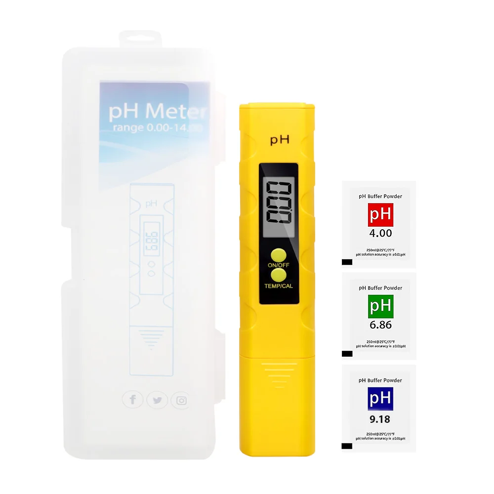 Digital PH Meter Acidity Tester Accuracy 0.01 Water Quality Test Purity Monitor 0.01 PH Detector for Aquarium Wine Urine