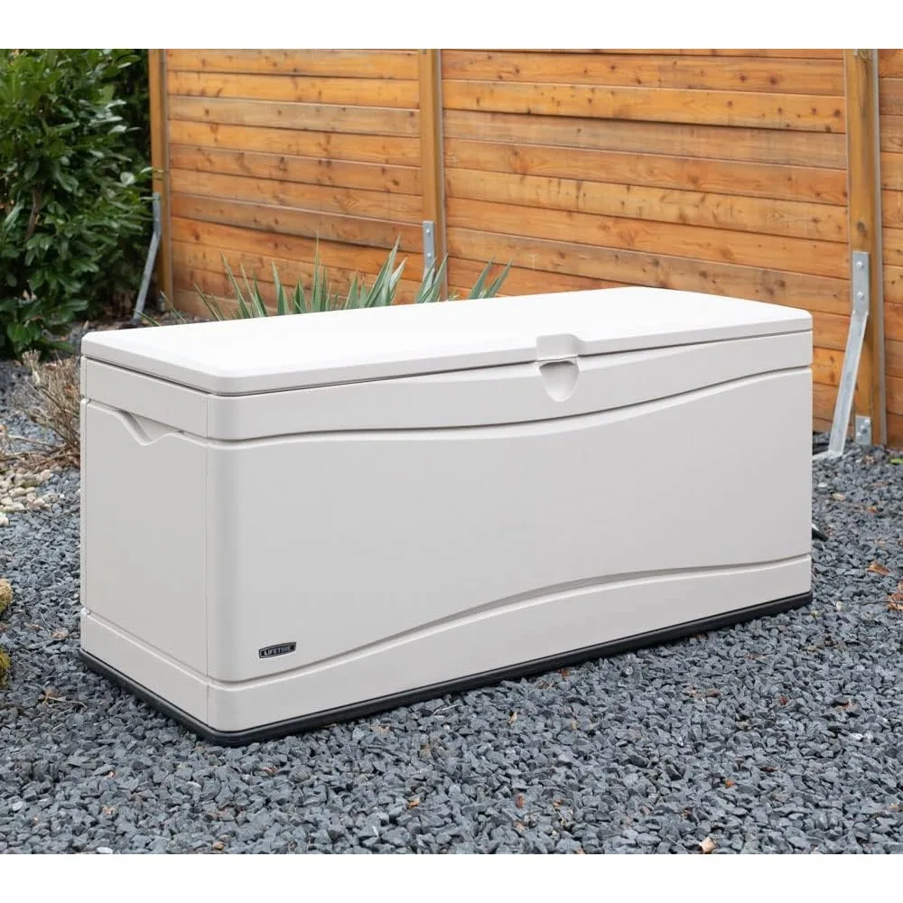 Extra Large Deck Box, 130 Gallon, High-density Polyethylene (HDPE) Plastic, Lockable Lid with Spring Hinge for Gentle Closing