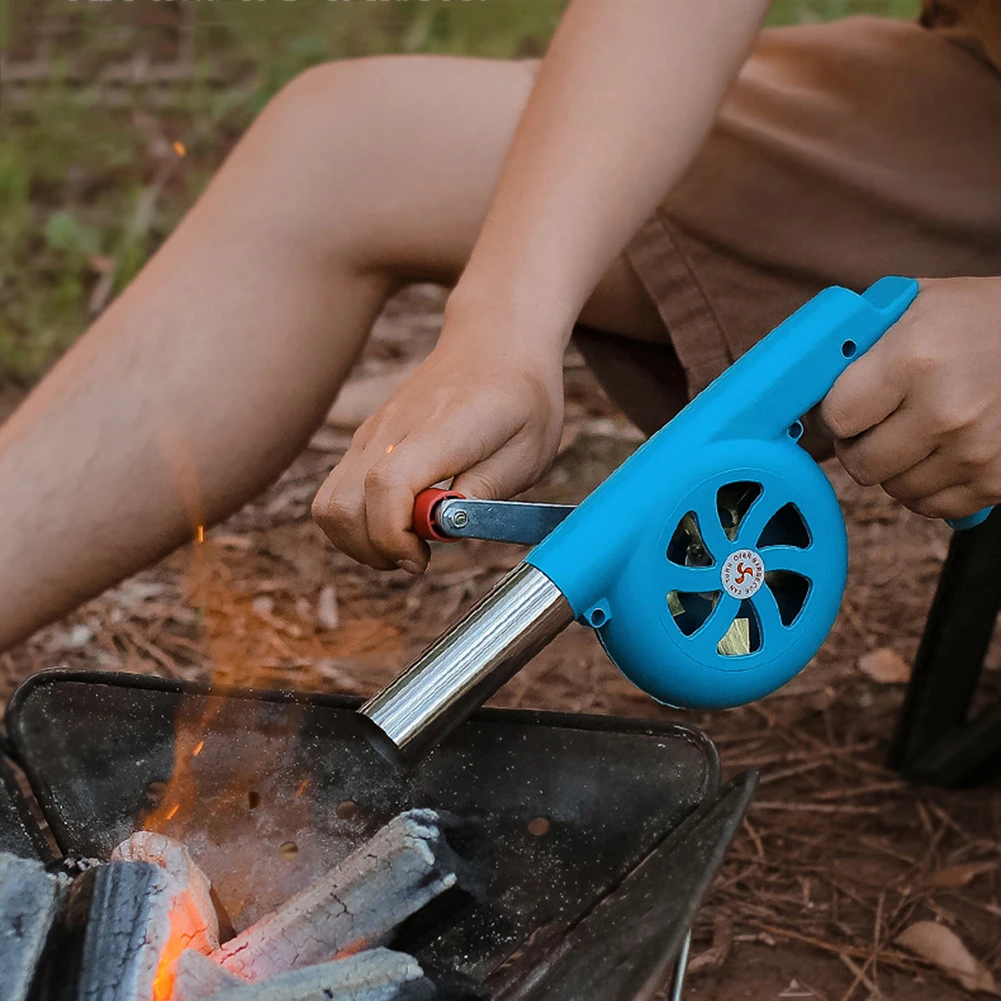 Manual Hand Crank Fan Portable BBQ Fan Air Blower Fast Fire Starter Lightweight Grill Picnic Camping Stove Accessories