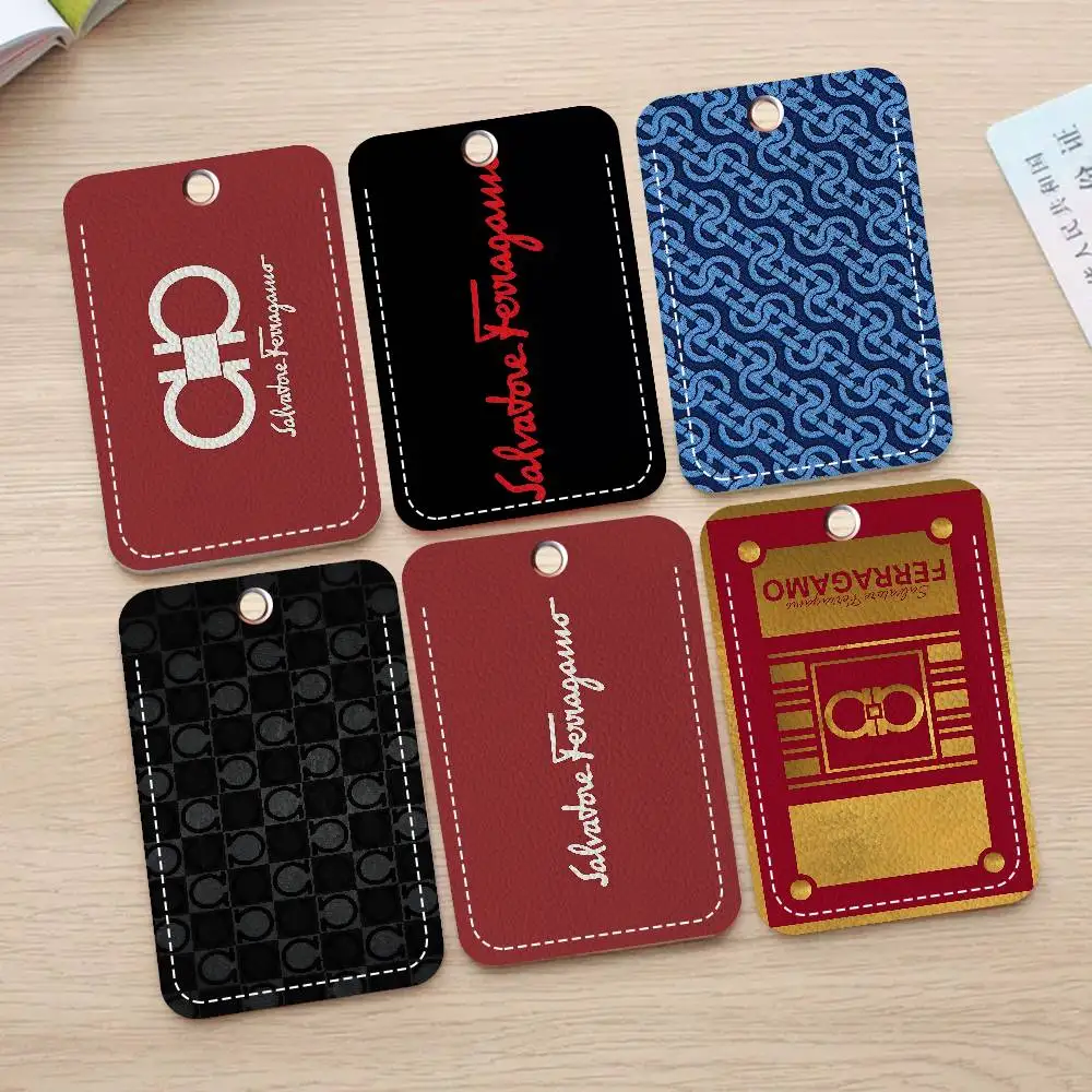 F-Ferragamos Style PU Access Card Holder with Keychain - Executive Protection for Bank card,Subway, Bus Card case