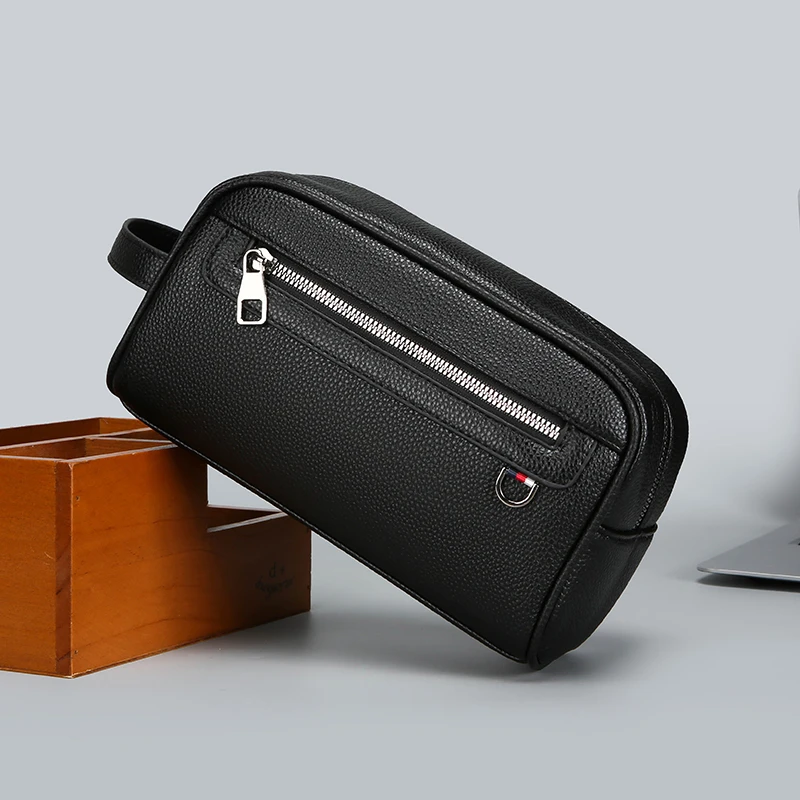 

Fashion Casual Men's Bag Handbag High Quality PU Leather Clutch Bags Money Purse For Men Wasit Strap Man Pouch Card Holder Bolsa