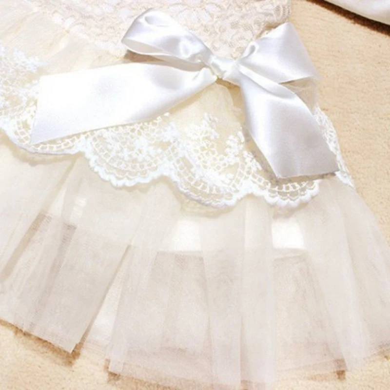 Baby Girls Princess Dress Sleeveless Lace Dress Crochet Kids With Bow Belt Party Gift Dresses Summer Infant Kids Clothes