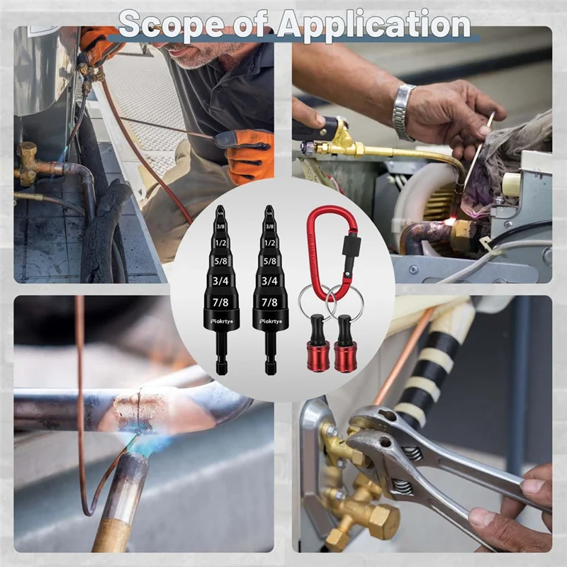 

AB42-Set Of 2, 6-In-1 Multi-Function HVAC Copper Expander And Swaging Tools For Air Conditioner Copper Pipe Flaring