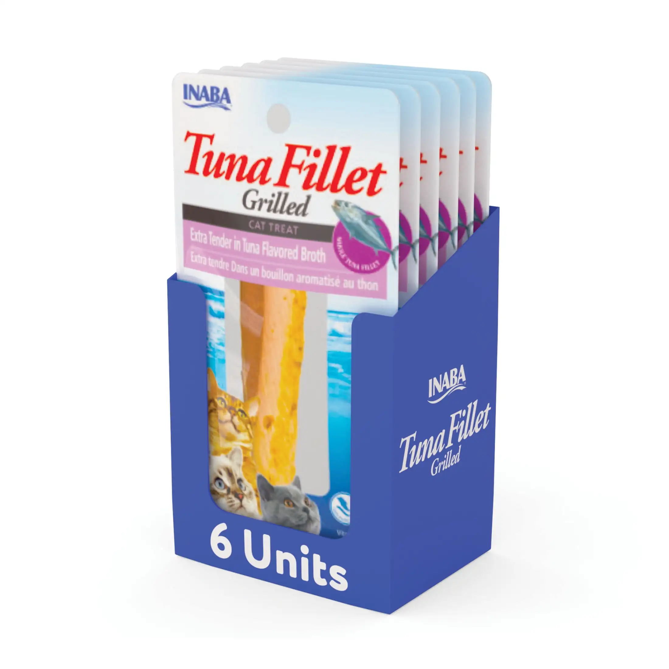 

Inaba Premium Hand-Cut Tuna Fillet Cat Treats с витамином Е, 0,52 унции, 6 упаковок, Xtr Tender Tuna