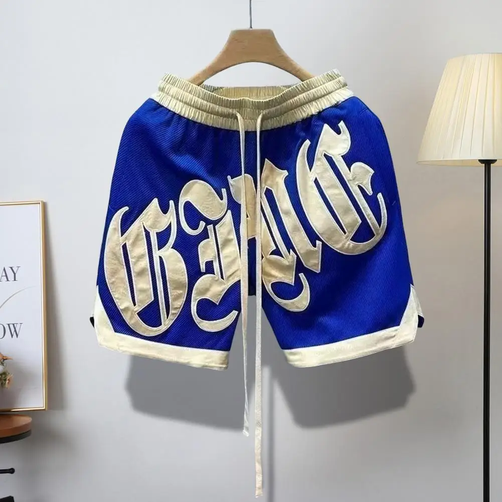

Шорты мужские с эластичным поясом, повседневные спортивные короткие штаны с буквенным принтом, на шнуровке, с эластичным поясом, на лето