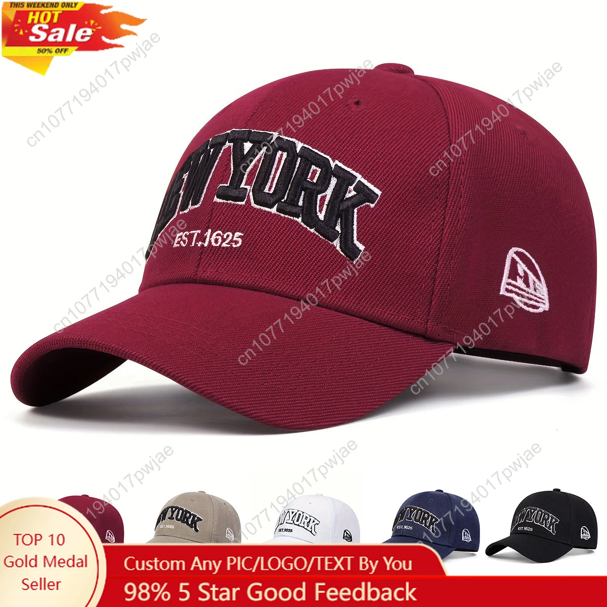 

Unisex NewYork Letter Embroidery Baseball Caps Spring and Autumn Outdoor Adjustable Casual Hats Sunscreen Hat Sports Golf Cap