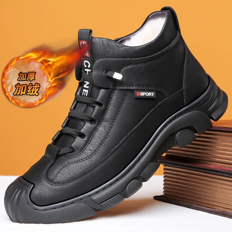 Botas de nieve de invierno 2025 para hombre, forro de piel sintética, Black Friday Shopping Edition, antideslizantes, geniales?