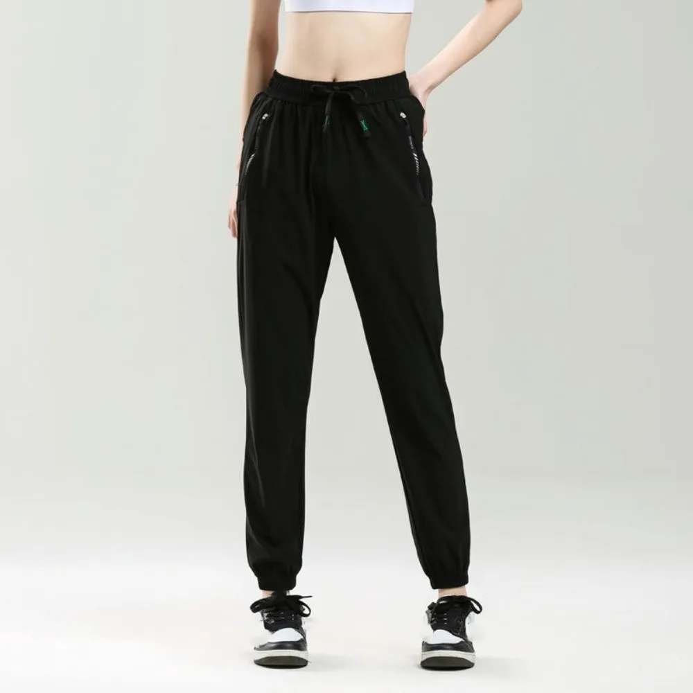 

Sports Wear Ice Silk Sports Pants Zip Pocket Tapered Running Pants Loose Quick Drying Fitness Pants Running