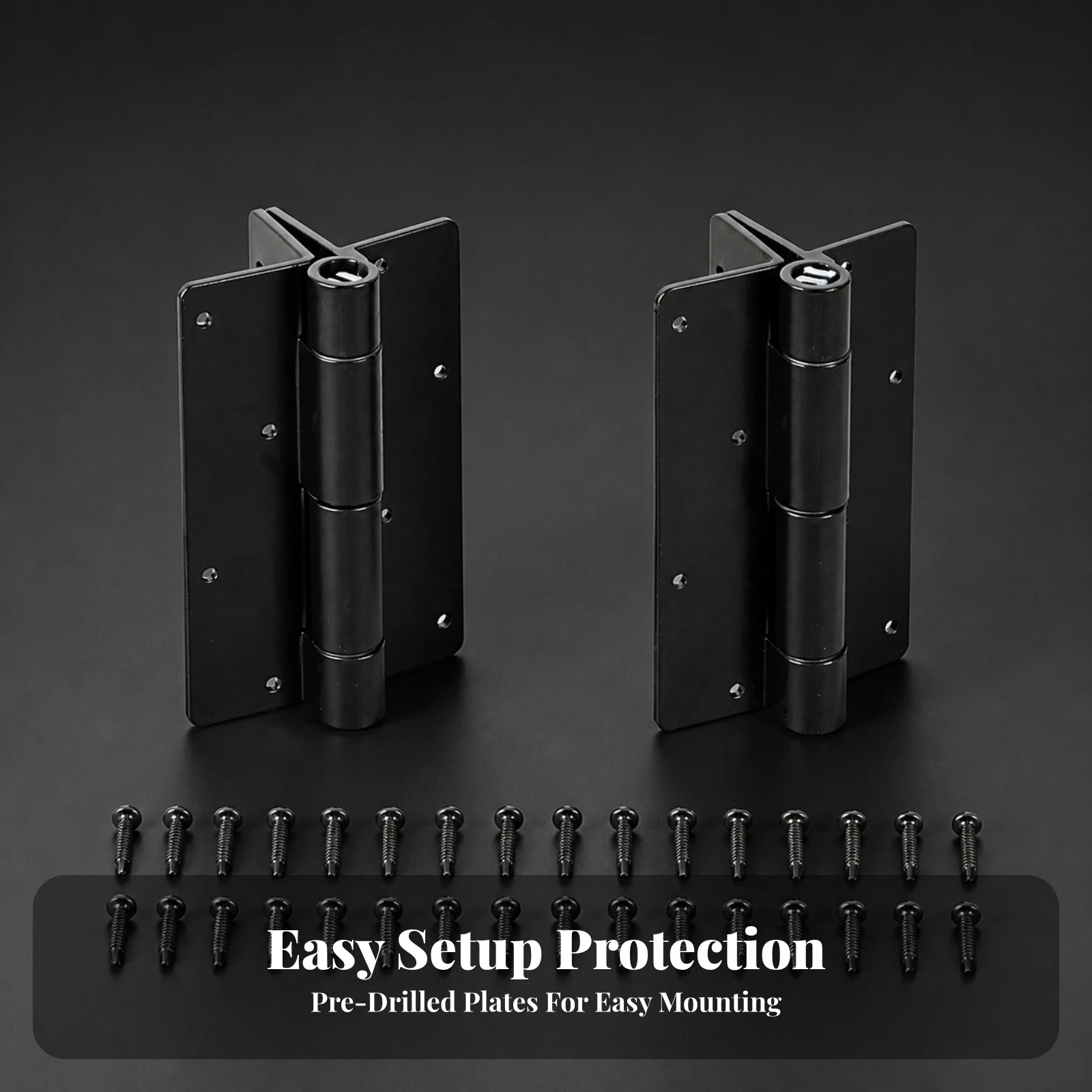 2 Pieces Self-Closing Gate Hinge Heavy-Duty Fence Gate Hinge Hardware Rustproof Rust-Proof for Contractors, Garden Gates, Fences