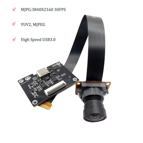 4K 8MP HD 3840x2160 30 FPS 1/2.8-Inch IMX415 USB3.0 Camera Module FF 89° UVC-compliant, Plug and Play for Industrial Vision