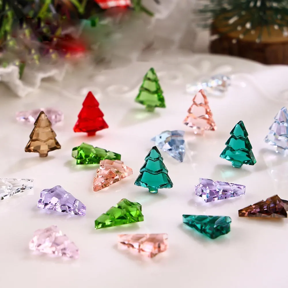 

10Pcs/lot 3D Crystal Christmas Tree Nail Art Charms Resin 10*14mm Rhinestone Accessories Aurora Clear Nail Decoration Supplies
