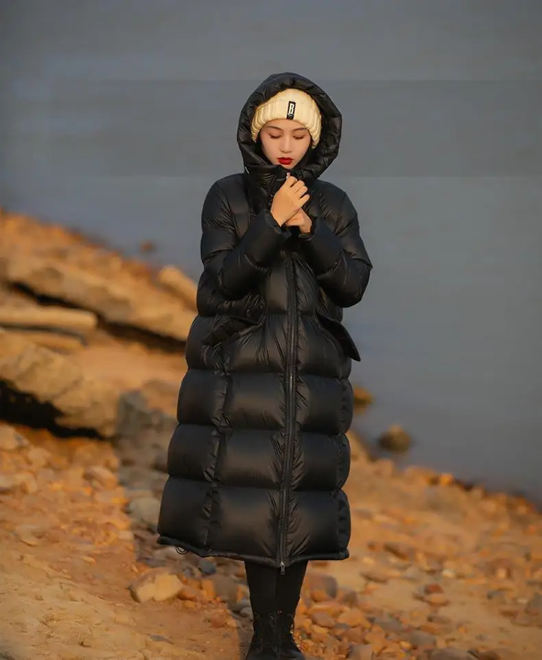 90% White Duck Down Factory Direct Sales Winter New Women's Down Jacket Loose Commuting Hooded Parkas