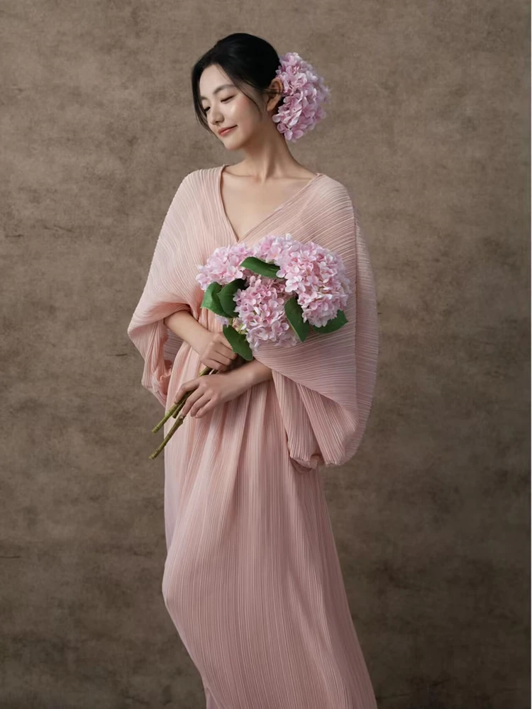 

2026 New Pink Elegant Gentle Chinese Style Portrait Photography Clothes for Studio Use Women's Traditional Costume Fashion