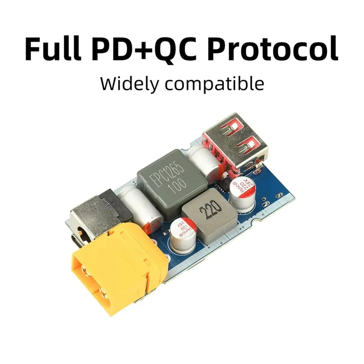 A32I 205W High Power Fast Charging Module PD QC 3.0/5.0 AllProtocols Step-Up Step-Down XT30/ Interface Dual Port